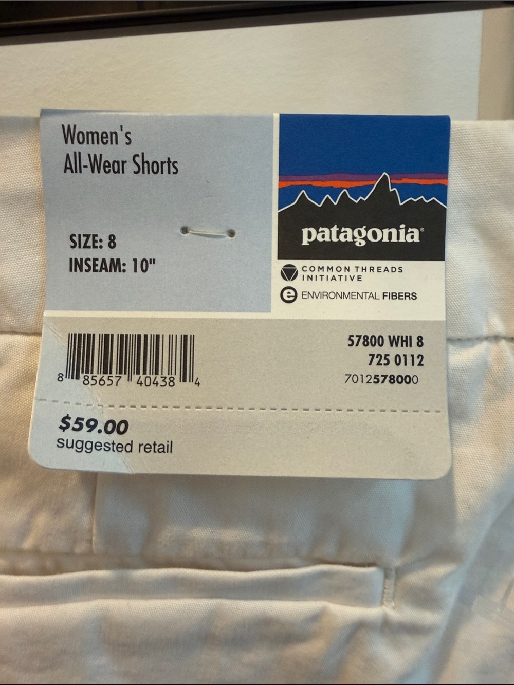 Patagonia Women's White Bermuda Shorts All Wear Shorts Chino Women Size 8 New - Picture 3 of 8